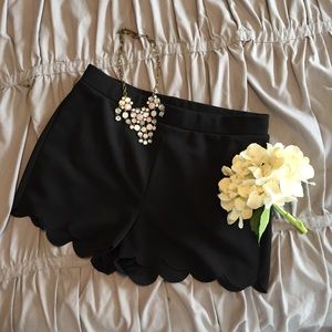 Black Scalloped EXPRESS Shorts
